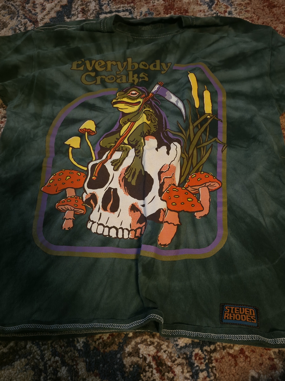 Steven Rhodes "Everybody Croaks" Green Short Sleeve Tee